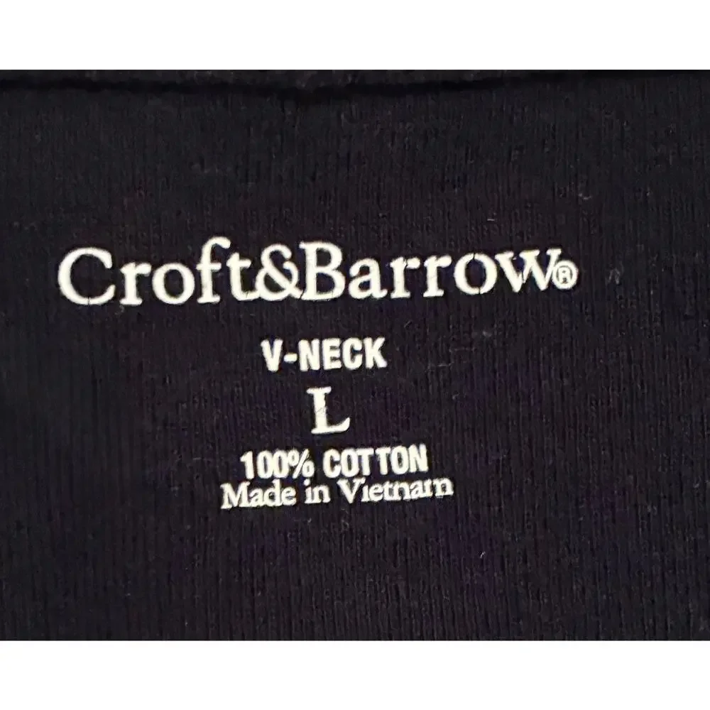Croft & Barrow Essential V-Neck Short Sleeve Tee - Picture 2 of 4